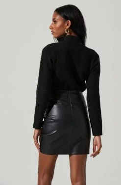 Marion Mock Neck Cutout Sweater -Astr The Label Shop ACT17421 BLACK 5