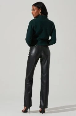 Marion Mock Neck Cutout Sweater -Astr The Label Shop ACT17421 DARKGREEN 6