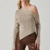 Aldari Asymmetrical Off Shoulder Sweater -Astr The Label Shop ACT17433B TAUPESILVER 3