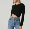 Zenni Cutout Midriff Long Sleeve Bodysuit -Astr The Label Shop ACT17453 BLACK 2 3