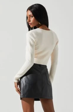 Melissa Pearl Embellished Cardigan Sweater -Astr The Label Shop ACT17475P CREAM 6