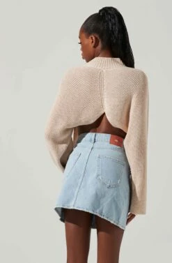 Ace Cropped Mock Neck Sweater 17 Ace Cropped Mock Neck Sweater -Astr The Label Shop ACT17514 CREAM 3