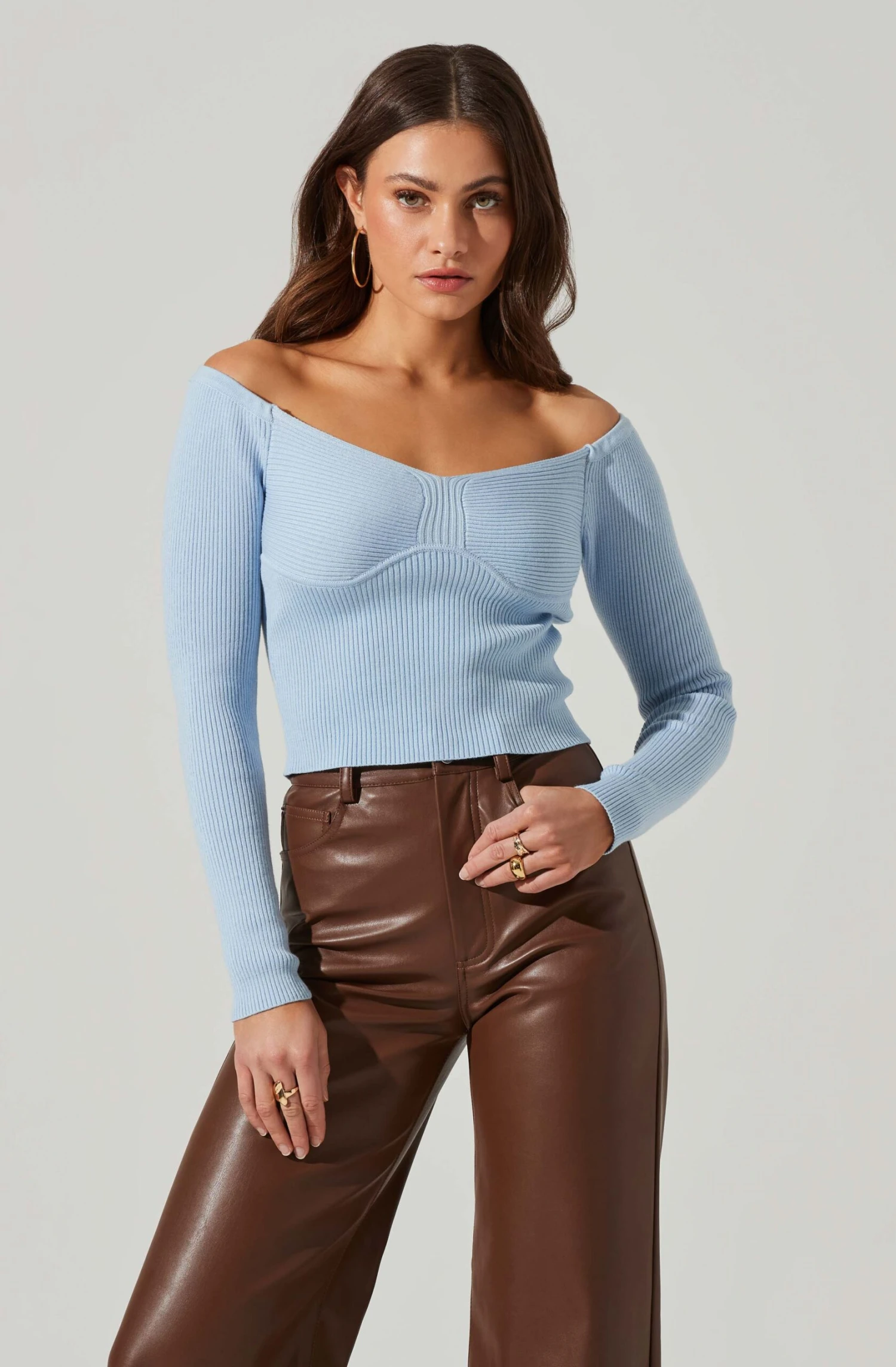 Harlie Off Shoulder Cropped Sweater 3 Harlie Off Shoulder Cropped Sweater