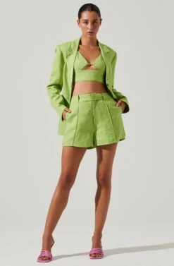 Ayra Front Button Blazer 37 Ayra Front Button Blazer -Astr The Label Shop ACT17557 KIWI 1