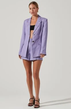 Ayra Front Button Blazer 33 Ayra Front Button Blazer -Astr The Label Shop ACT17557 LAVENDER 1