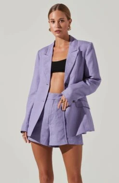 Ayra Front Button Blazer 32 Ayra Front Button Blazer -Astr The Label Shop ACT17557 LAVENDER 2