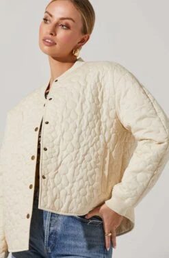 Zenni Quilted Jacket -Astr The Label Shop ACT17567 CREAM 3