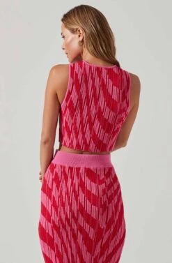 Alana Ribbed Knit Sleeveless Sweater -Astr The Label Shop ACT17596 PINKRED 3