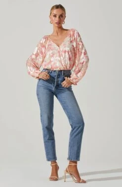 Kamari Floral Burnout Long Sleeve Top 9 Kamari Floral Burnout Long Sleeve Top -Astr The Label Shop ACT17601 PINKBURNOUT 1