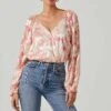 Kamari Floral Burnout Long Sleeve Top