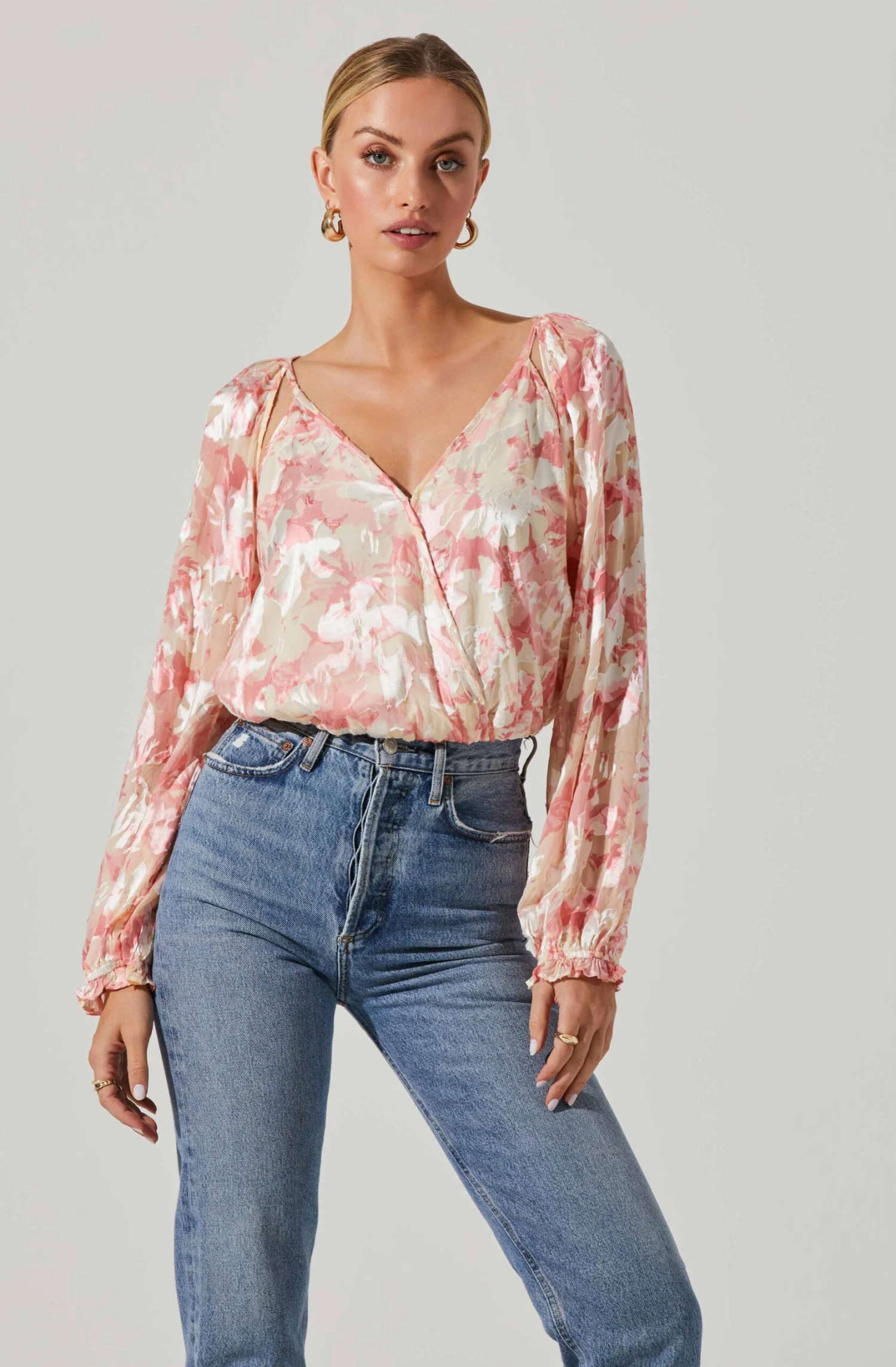 Kamari Floral Burnout Long Sleeve Top 3 Kamari Floral Burnout Long Sleeve Top