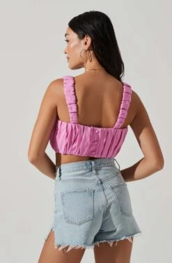 Daija Square Neck Crop Top -Astr The Label Shop ACT17631S PINK 4