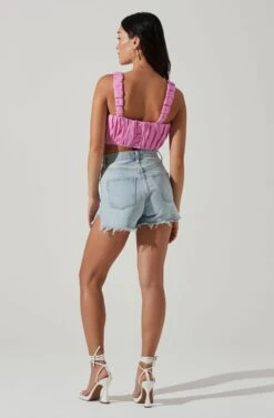 Daija Square Neck Crop Top -Astr The Label Shop ACT17631S PINK 5