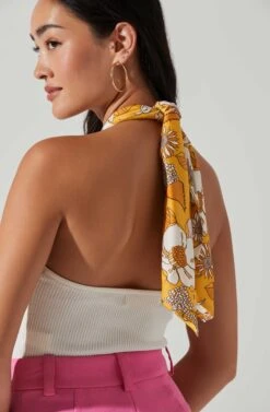 Aisling Sweater Knit Halter Top 10 Aisling Sweater Knit Halter Top -Astr The Label Shop ACT17690 WHITEYELLOWFLORAL 4