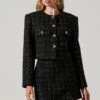 Covina Tweed Cropped Jacket -Astr The Label Shop ACT17710T BLACKPLAID 1570 431
