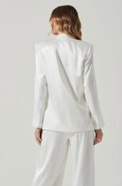 Kimia Satin Oversized Blazer -Astr The Label Shop ACT17722 WHITE 5