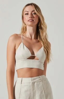 Amiah Cutout Crop Top -Astr The Label Shop ACT17738L ECRU 3