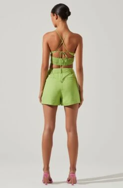 Amiah Cutout Crop Top -Astr The Label Shop ACT17738L KIWI 4