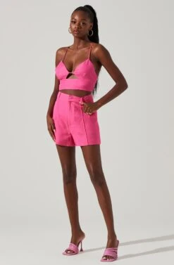 Amiah Cutout Crop Top -Astr The Label Shop ACT17738L PINK 1
