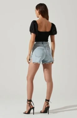 Amadia Puff Sleeve Crop Top 14 Amadia Puff Sleeve Crop Top -Astr The Label Shop ACT17781 BLACK 5