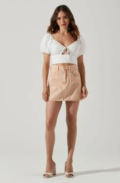 Amadia Puff Sleeve Crop Top 17 Amadia Puff Sleeve Crop Top -Astr The Label Shop ACT17781 WHITE 1