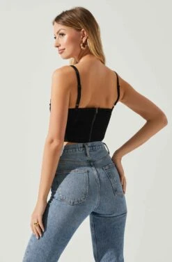 Janet Ruched Bustier Top -Astr The Label Shop ACT17810 BLACK 5