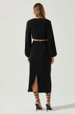 Cataleya Plisse Twist Bust Top -Astr The Label Shop ACT17812 BLACK 6