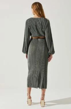 Cataleya Plisse Twist Bust Top -Astr The Label Shop ACT17812 DARKSAGE 5