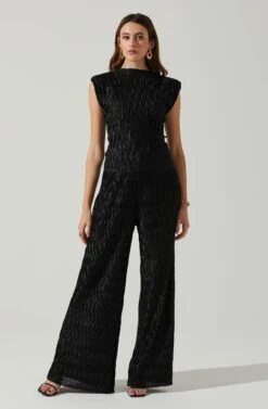 Jorja Textured Sleeveless Top -Astr The Label Shop ACT17819 BLACK 1