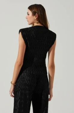 Jorja Textured Sleeveless Top -Astr The Label Shop ACT17819 BLACK 5