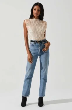 Jorja Textured Sleeveless Top -Astr The Label Shop ACT17819 CREAM 2