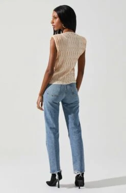 Jorja Textured Sleeveless Top -Astr The Label Shop ACT17819 CREAM 5