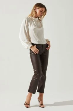 Veronica Satin Cutout Top -Astr The Label Shop ACT17833S CHAMPAGNE 2