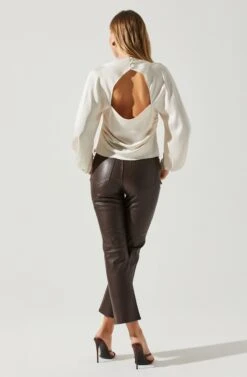 Veronica Satin Cutout Top -Astr The Label Shop ACT17833S CHAMPAGNE 6