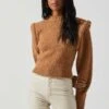 Luciana Shoulder Detail Sweater 2 Luciana Shoulder Detail Sweater -Astr The Label Shop ACT17841 CAMEL 3