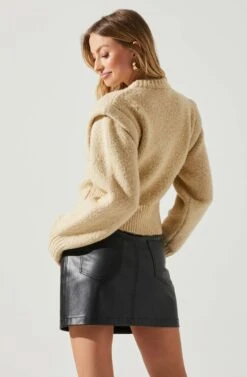 Luciana Shoulder Detail Sweater 25 Luciana Shoulder Detail Sweater -Astr The Label Shop ACT17841 TAUPE 5