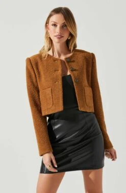 Lyssa Cropped Jacket -Astr The Label Shop ACT17853B CAMEL 3