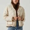 Bellamie Quilted Jacket 2 Bellamie Quilted Jacket -Astr The Label Shop ACT17854 ECRU 3