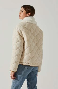 Bellamie Quilted Jacket 19 Bellamie Quilted Jacket -Astr The Label Shop ACT17854 ECRU 5