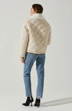 Bellamie Quilted Jacket 18 Bellamie Quilted Jacket -Astr The Label Shop ACT17854 ECRU 6