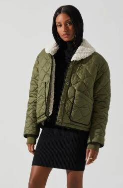 Bellamie Quilted Jacket 20 Bellamie Quilted Jacket -Astr The Label Shop ACT17854 OLIVE 4
