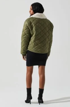 Bellamie Quilted Jacket 24 Bellamie Quilted Jacket -Astr The Label Shop ACT17854 OLIVE 6
