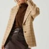 Lottie Plaid Belted Blazer -Astr The Label Shop ACT17861 TAUPEPLAID 3