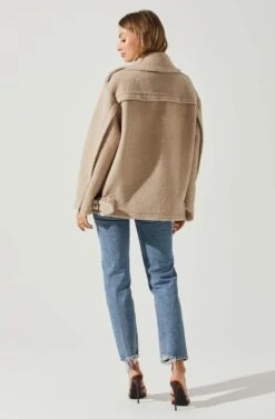 Layne Oversized Moto Jacket -Astr The Label Shop ACT17865 TAUPE 6