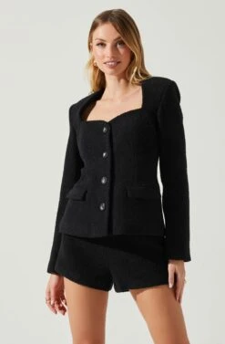 Rivka Fitted Sweetheart Blazer -Astr The Label Shop ACT17872 BLACK 4