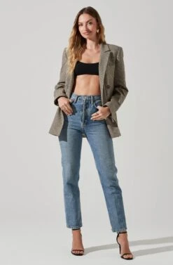 Milani Double Breasted Oversized Blazer 9 Milani Double Breasted Oversized Blazer -Astr The Label Shop ACT17873P BLACKBROWNMULTI 1