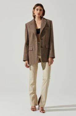 Pauline Plaid Oversized Blazer 11 Pauline Plaid Oversized Blazer -Astr The Label Shop ACT17875B BROWNPURPLEMULTI 2