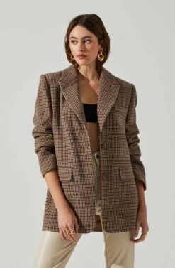 Pauline Plaid Oversized Blazer 10 Pauline Plaid Oversized Blazer -Astr The Label Shop ACT17875B BROWNPURPLEMULTI 4