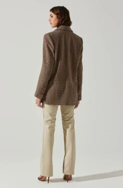 Pauline Plaid Oversized Blazer 12 Pauline Plaid Oversized Blazer -Astr The Label Shop ACT17875B BROWNPURPLEMULTI 6