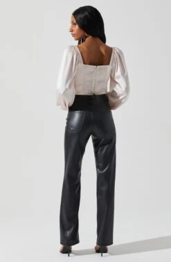 Penny Ruched Bust Long Sleeve Top -Astr The Label Shop ACT17882S BLUSH 5